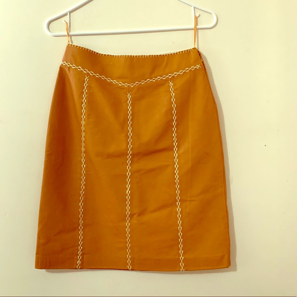 Gap Leather Skirt, size 0, Tan